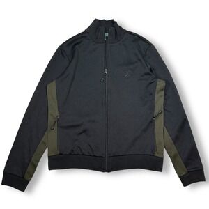 Lauren Ralph Active Track Jacket Full Zip‎ Olive Green Athletic Black Womens L